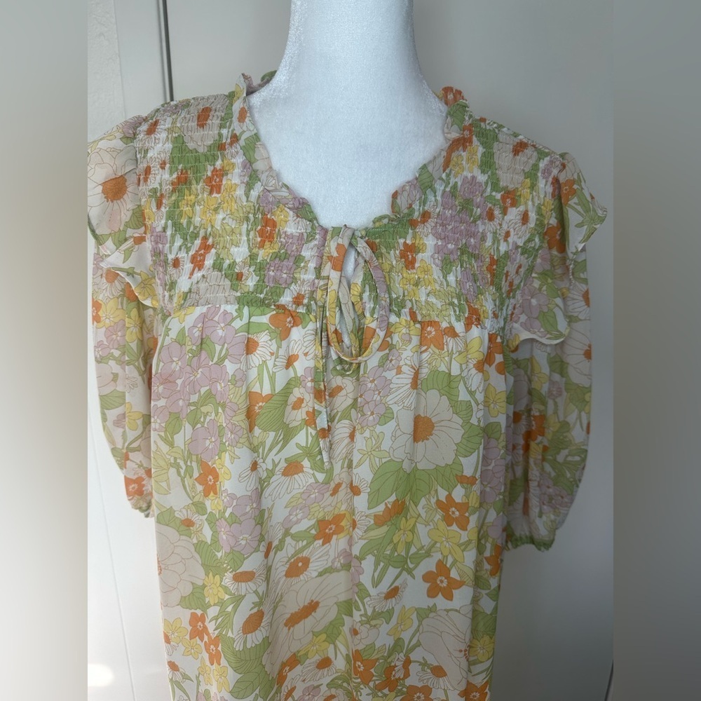 Umgee floral Flutter flowy Blouse size 1XL - Picture 2 of 9